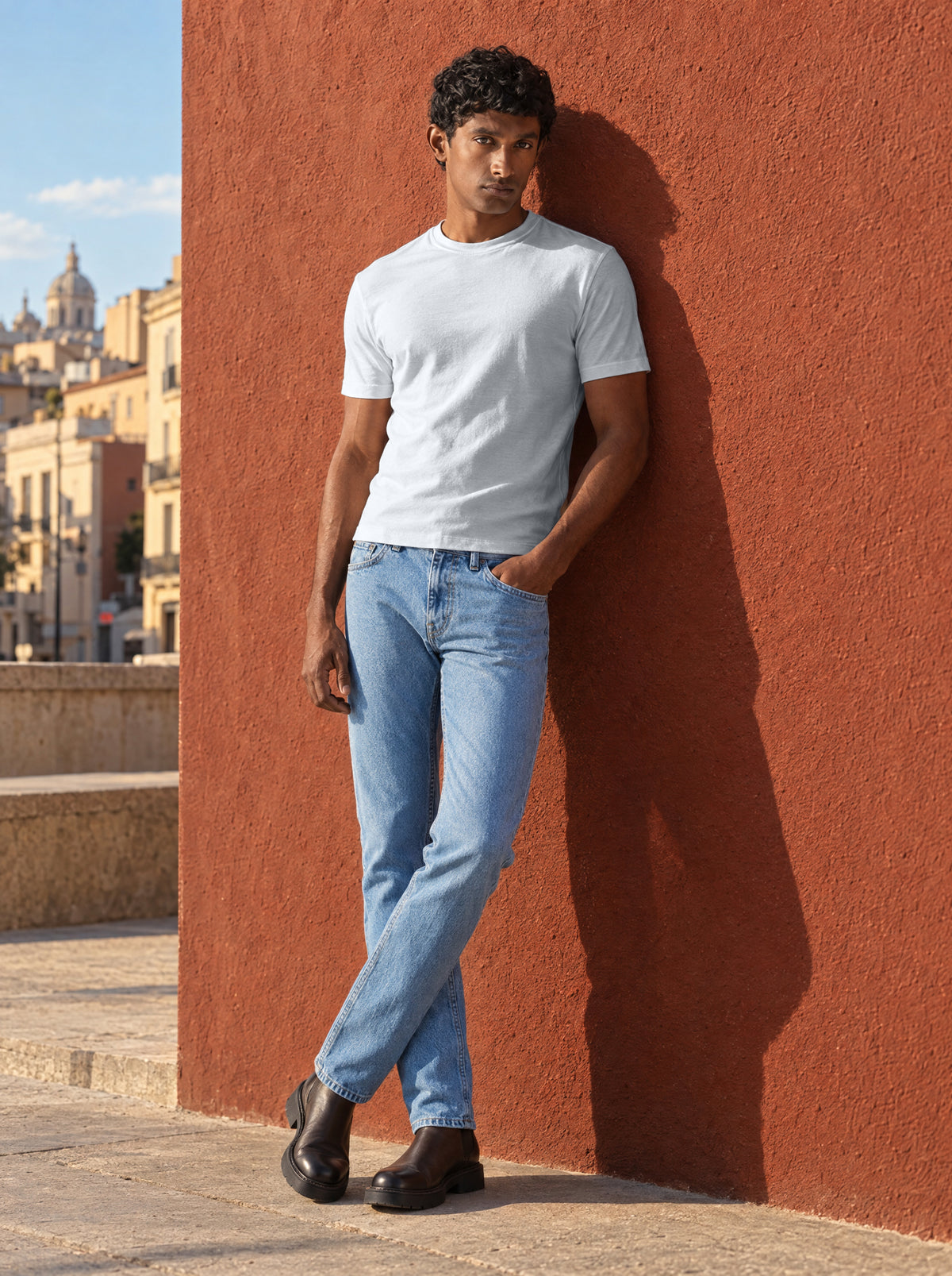 Mens 505 Mid Rise Straight Fit Cotton Stretch Blend Jeans