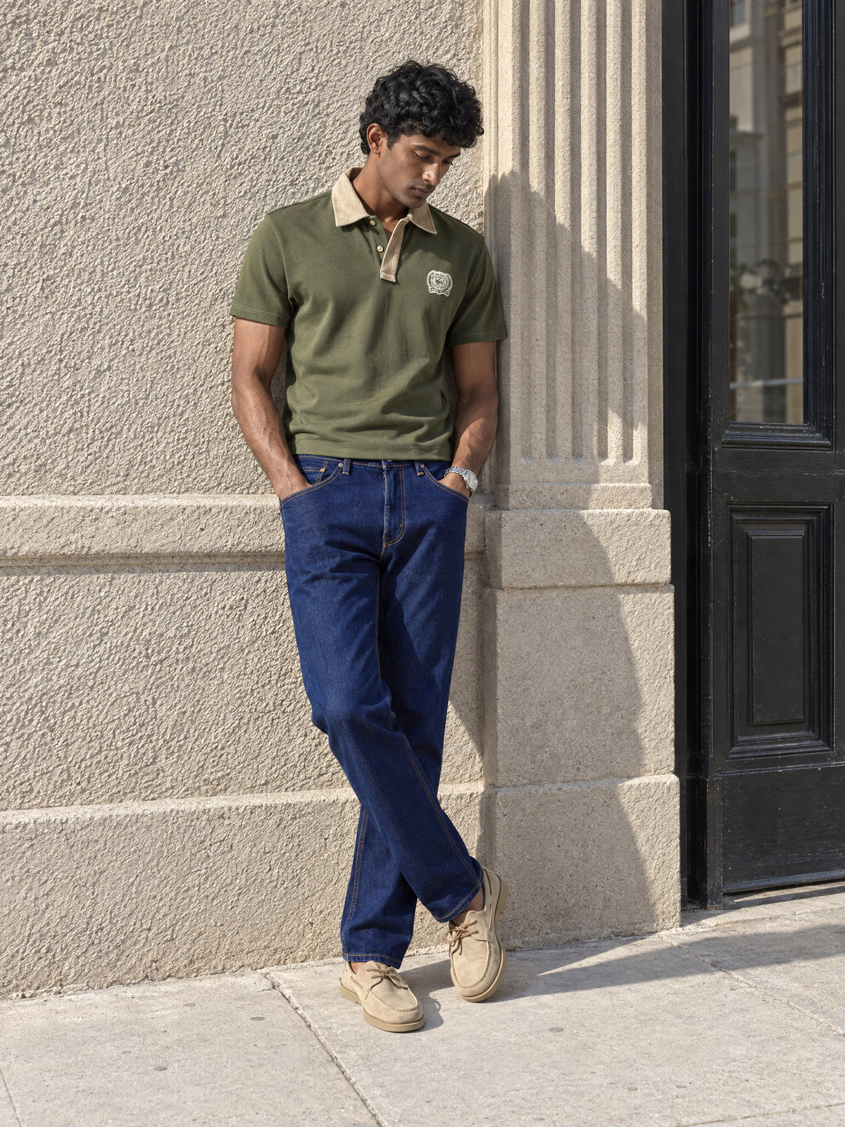 Mens 505 Mid Rise Straight Fit Cotton Stretch Blend Jeans