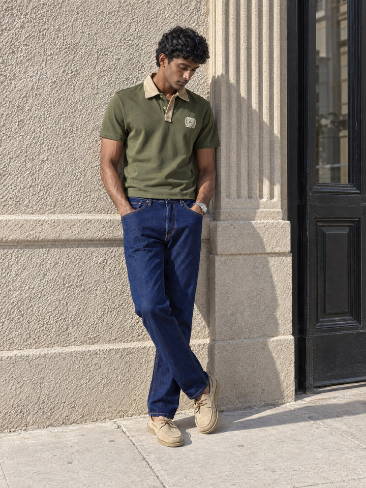 Mens 505 Mid Rise Straight Fit Cotton Stretch Blend Jeans