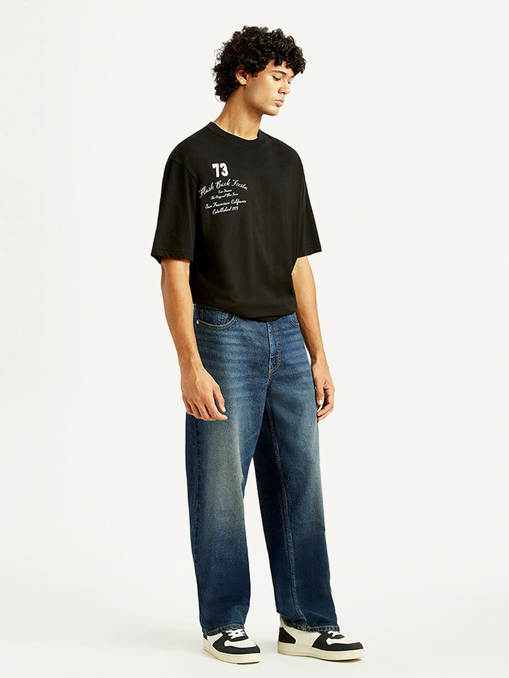 Men's 578 Dark Indigo Loose Fit Mid Rise Jeans - Side View