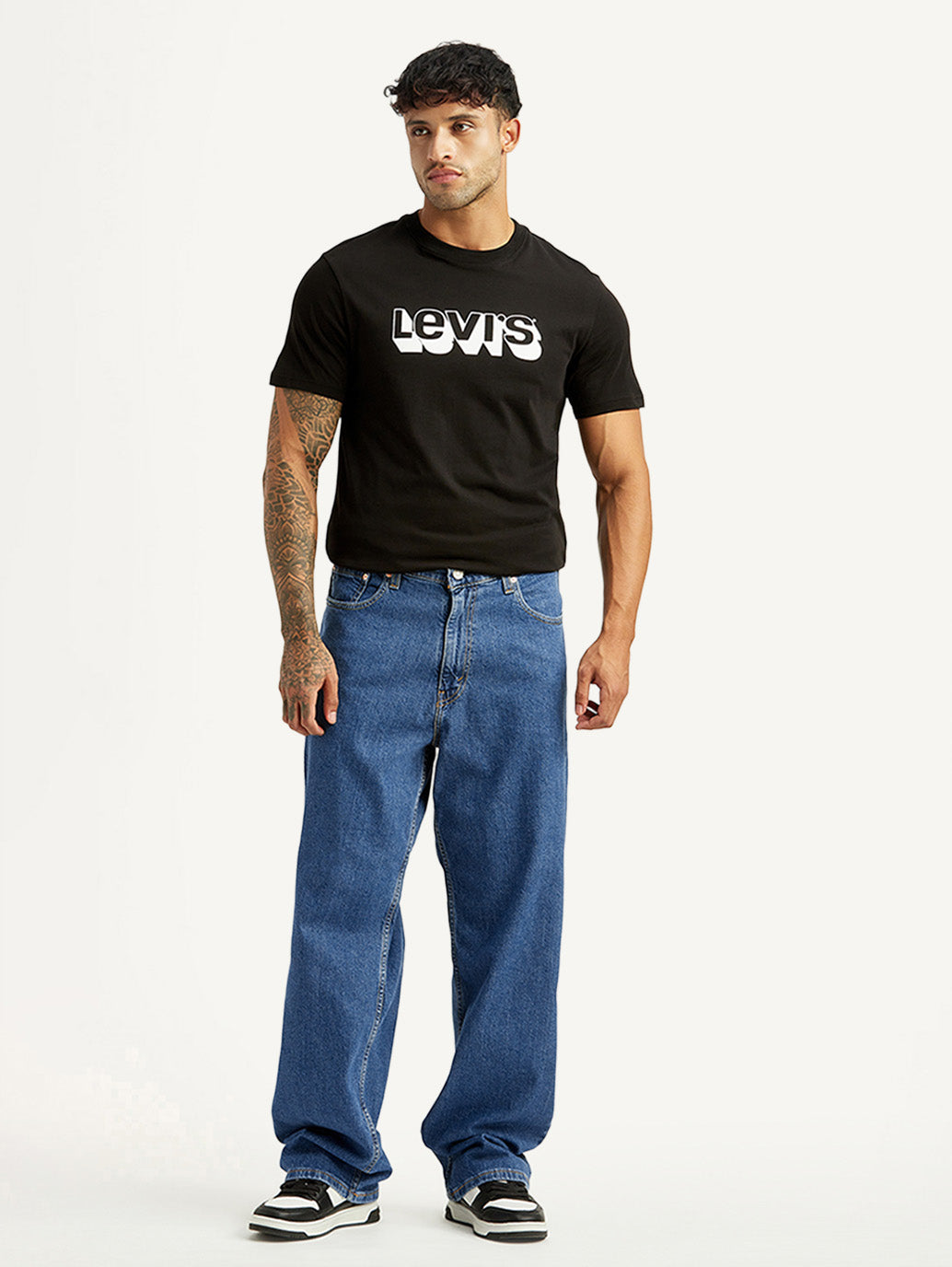 Men's 578 Med Indigo Baggy Fit Mid Rise Jeans