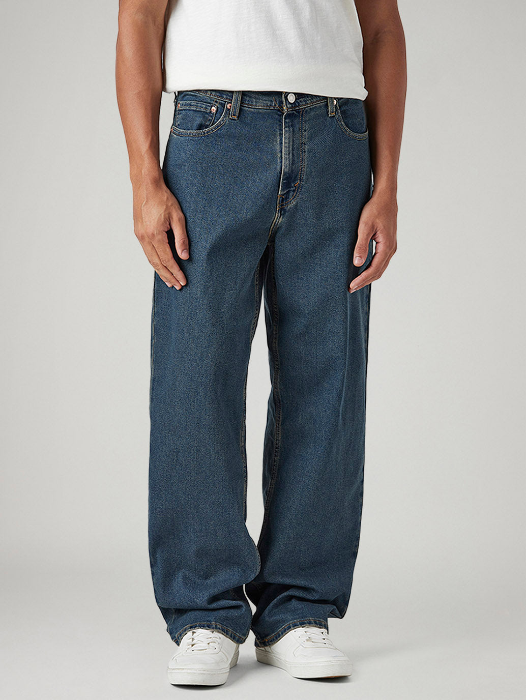 Men's 578 Dark Blue Baggy Fit Mid Rise Tinted Jeans - Front View