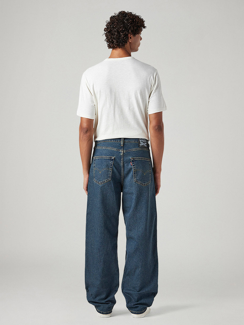 Men's 578 Dark Blue Baggy Fit Mid Rise Tinted Jeans - Back View