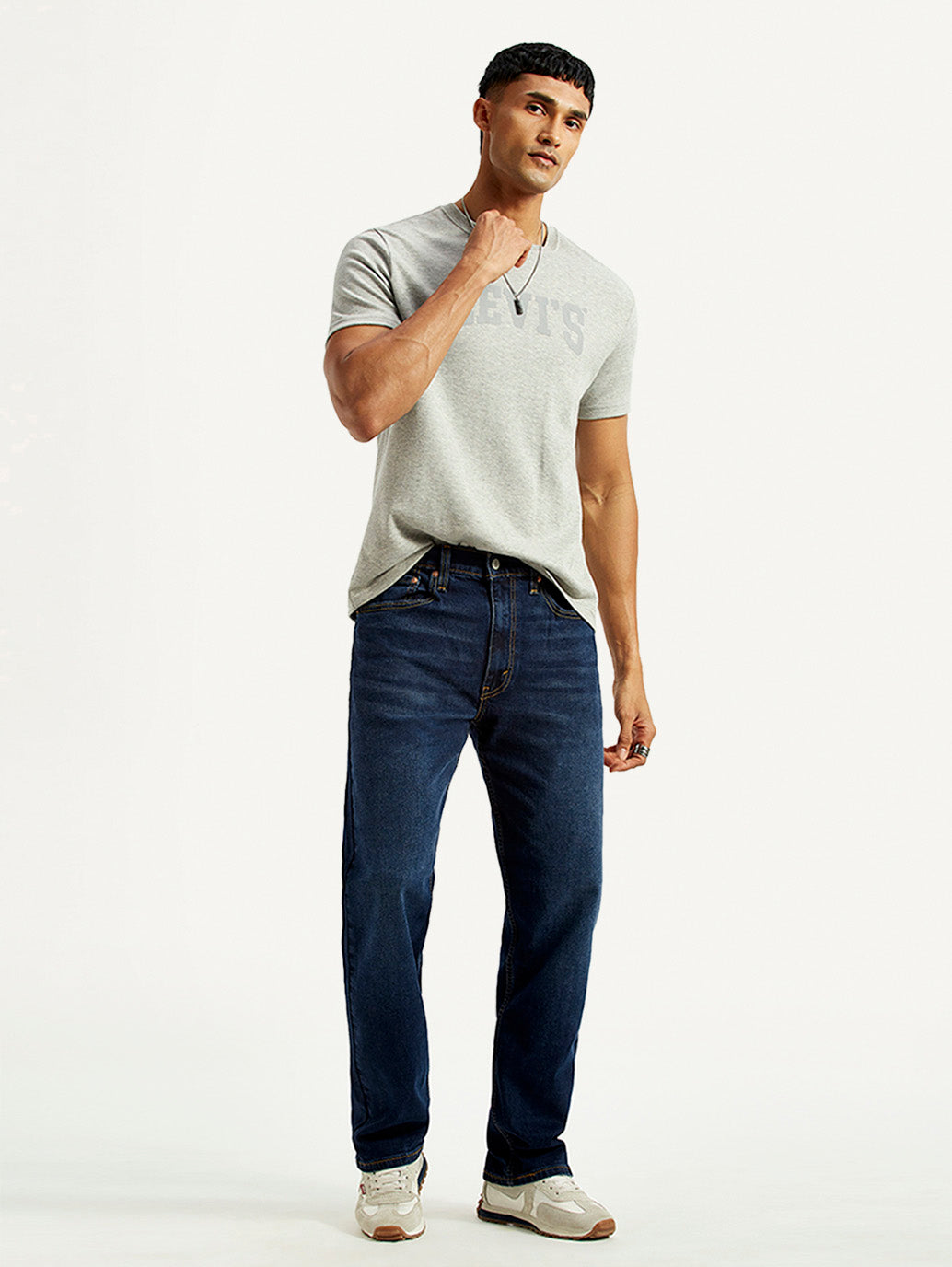 Men's 555 Dark Indigo Loose Fit Mid Rise Jeans