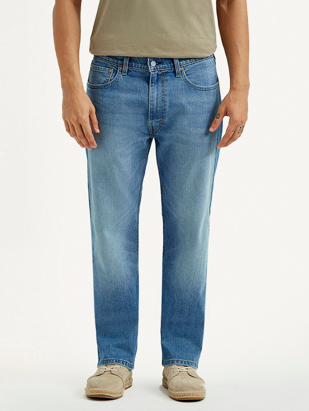 Men's 555 Light Indigo Loose Fit Mid Rise Jeans - Front View