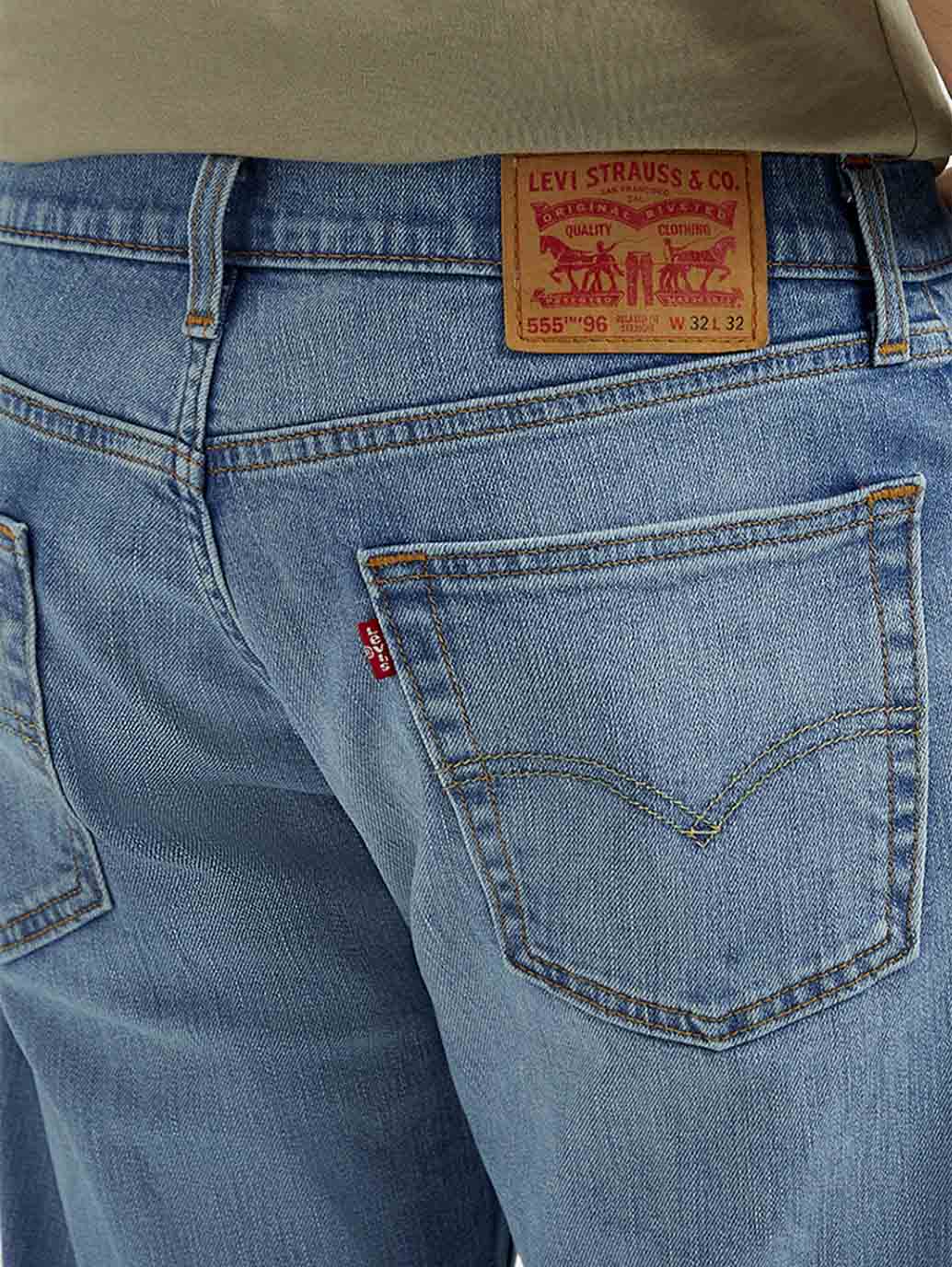 Men's 555 Light Indigo Loose Fit Mid Rise Jeans - Detail View