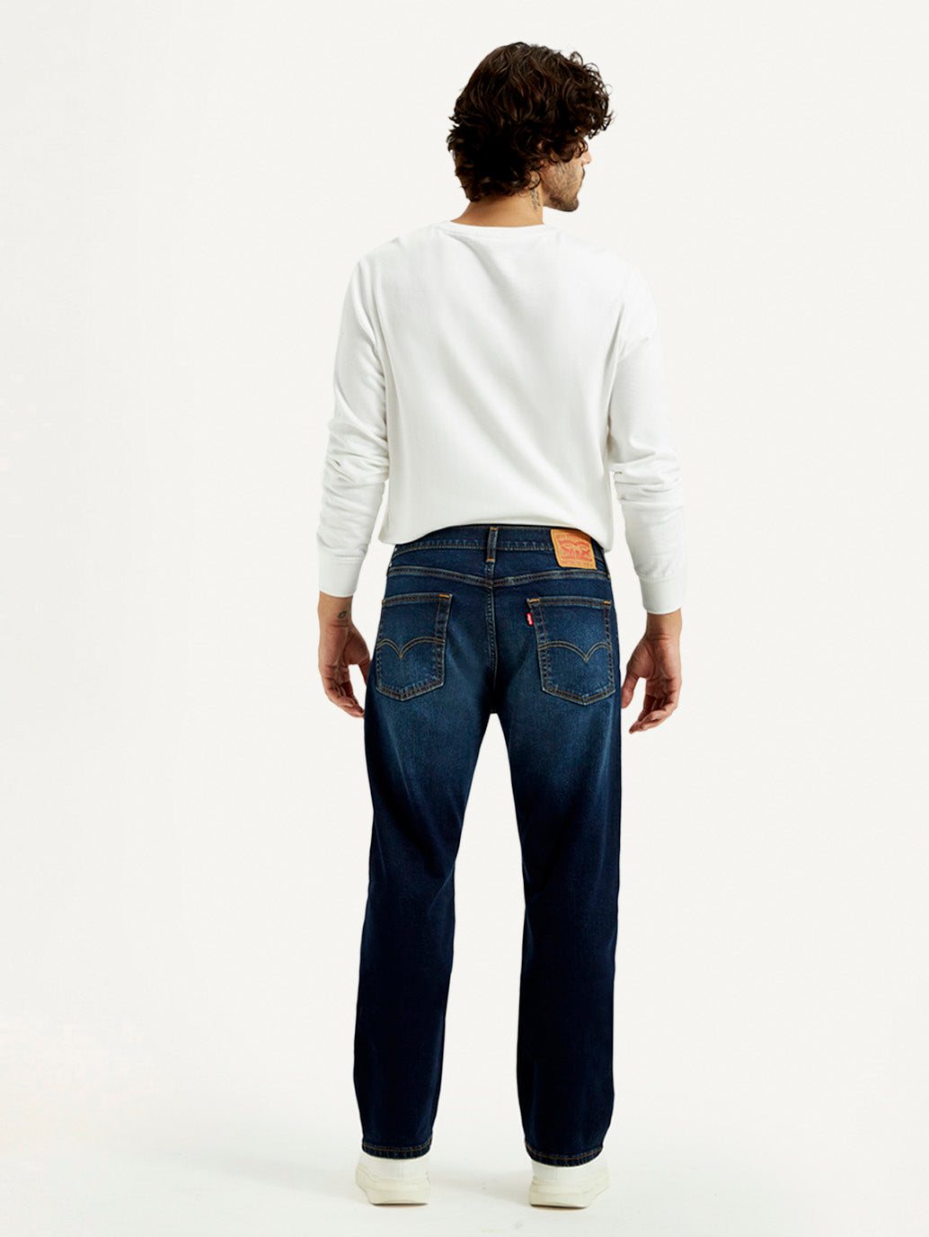 Men's 555 Dark Indigo Loose Fit Mid Rise Jeans - Back View