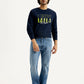 Men's 555 Med Indigo Loose Fit Mid Rise Jeans - Front View