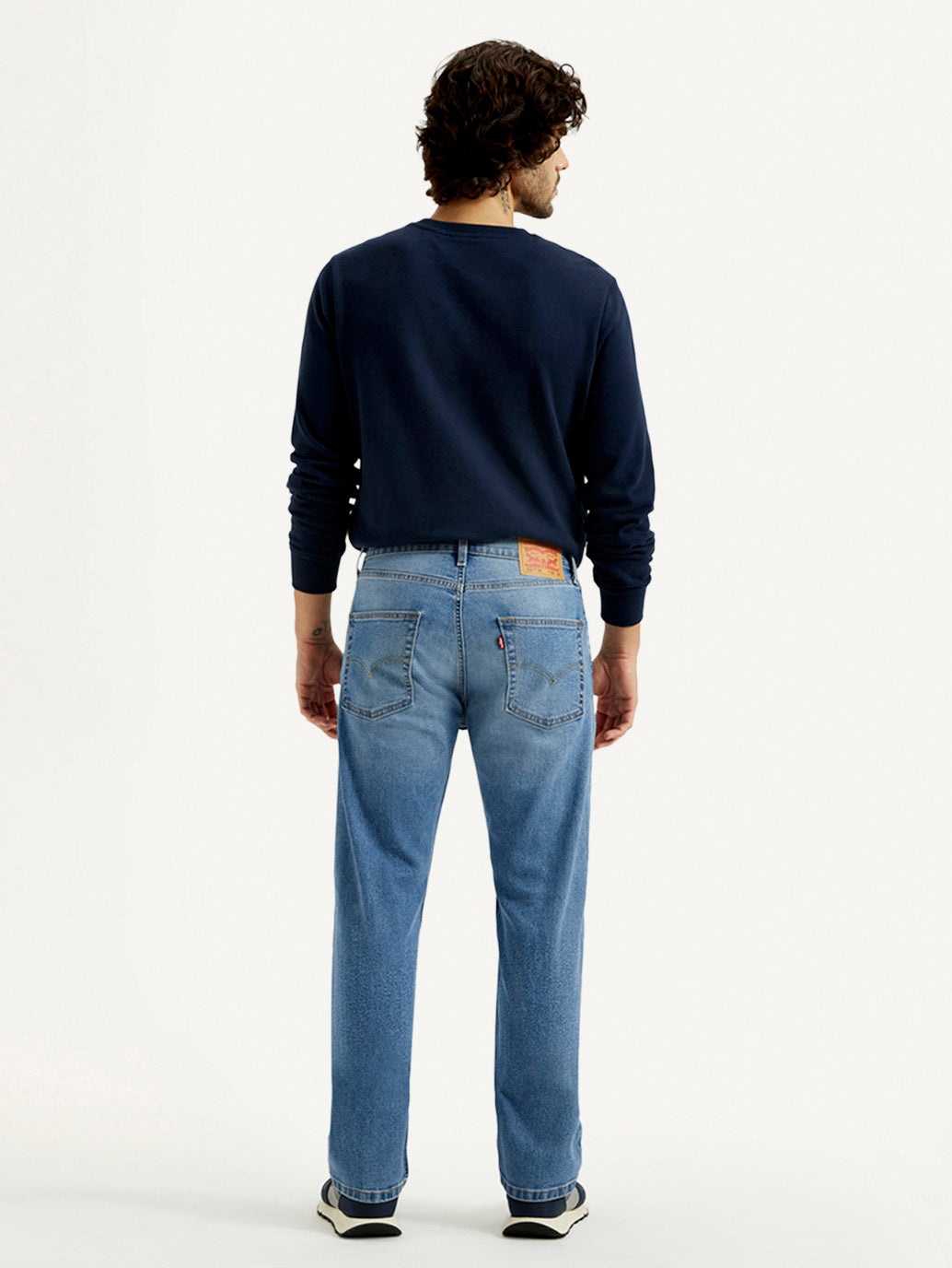 Men's 555 Med Indigo Loose Fit Mid Rise Jeans - Back View