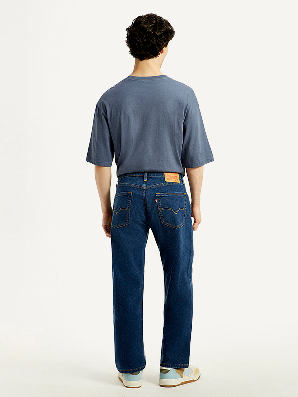 Men's 555 Dark Indigo Loose Fit Mid Rise Jeans - Back View