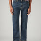 Men's 555 Blue Relaxed Straight Fit Mid Rise Tinted Jeans - Front View