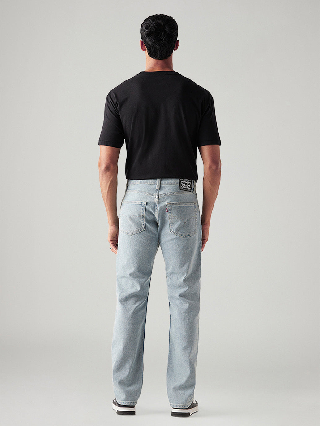 Men's 555 Light Blue Relaxed Straight Fit Mid Rise Jeans - Back View