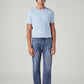 Men's 555 Blue Relaxed Straight Fit Mid Rise Jeans - Front View