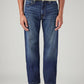 Men's 555 Blue Relaxed Straight Fit Mid Rise Jeans - Front View