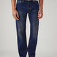 Men's 555 Dark Blue Relaxed Straight Fit Mid Rise Tinted Jeans - Front View