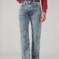 Men's Blue Relaxed Straight Fit Mid Rise Jeans - Front View