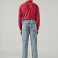 Men's Blue Relaxed Straight Fit Mid Rise Jeans - Back View