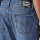 Men's 555 Blue Relaxed Straight Fit Mid Rise Jeans - Detail View