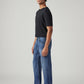 Men's 555 Blue Relaxed Straight Fit Mid Rise Jeans - Side View