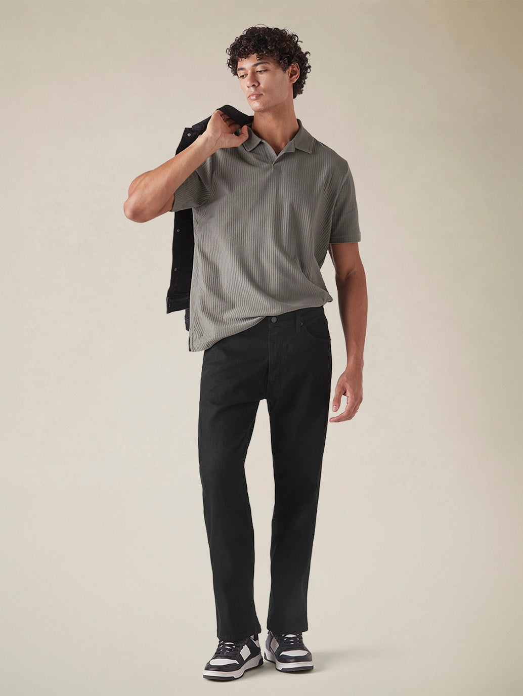 Men's 555 Mid Rise Relaxed Straight Fit Cotton Stretch Blend Jeans