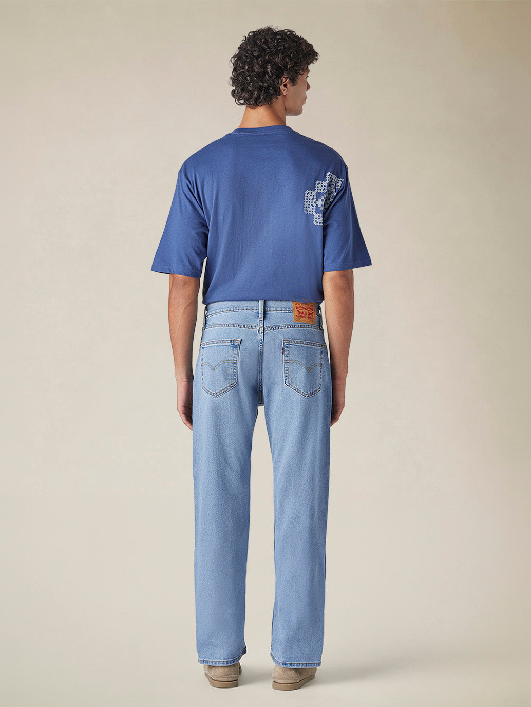 Men's 555 Light Blue Relaxed Straight Fit Mid Rise Jeans - ac7256cb-f0f8-4904-b7ee-ed3b1e50403c View