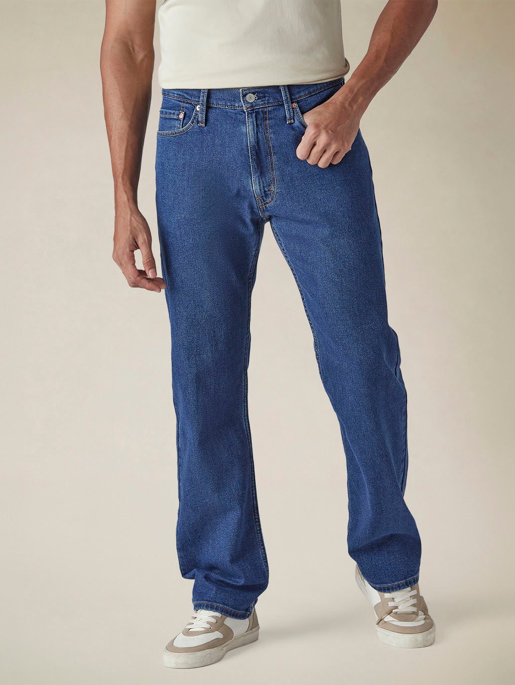 Men's 555 Dark Indigo Relaxed Straight Fit Mid Rise Jeans - d00065c9-fc30-4623-a41c-26c07de31c54 View