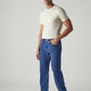 Men's 555 Dark Indigo Relaxed Straight Fit Mid Rise Jeans - Side View