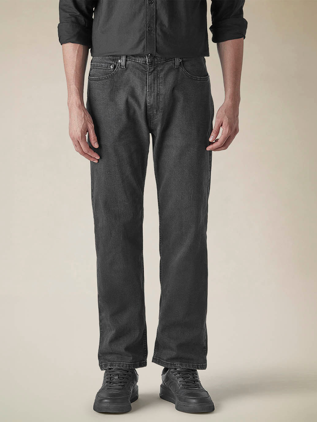 Men's 555 Charcoal Grey Relaxed Straight Fit Mid Rise Jeans - ac40a521-2469-4ae5-9dc1-c11ce19b5fec View