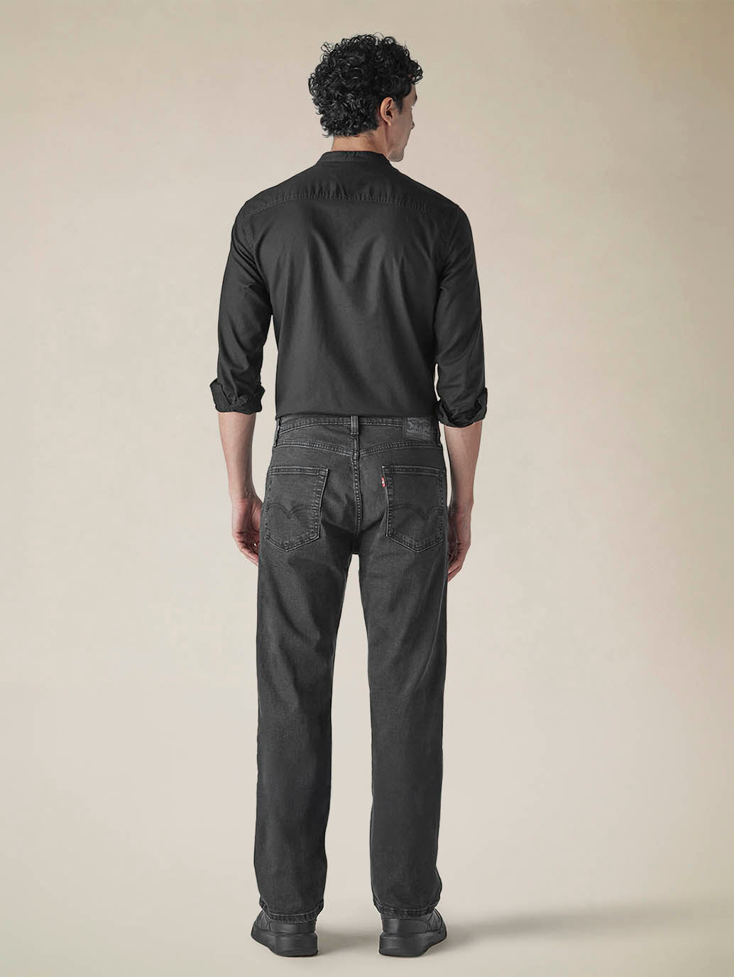 Men's 555 Charcoal Grey Relaxed Straight Fit Mid Rise Jeans - 32937239-0083-4153-b0d7-9d228d4df7df View