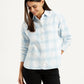 Women's Checkered White Relaxed Fit Shirt - Styleshot View