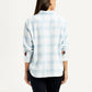 Women's Checkered White Relaxed Fit Shirt - Back View