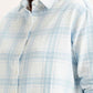 Women's Checkered White Relaxed Fit Shirt - Detail View