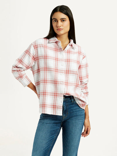 Women's Checkered Pink Slim Fit Shirt-image-12