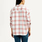 Women's Checkered Pink Slim Fit Shirt - Back View