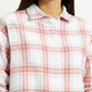 Women's Checkered Pink Slim Fit Shirt - Detail View