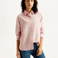Women's Pink Striped Slim Fit Shirt - Styleshot View