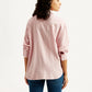 Women's Pink Striped Slim Fit Shirt - Back View