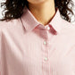 Women's Pink Striped Slim Fit Shirt - Detail View