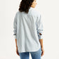Women's Light Blue Striped Relaxed Fit Shirt - Back View