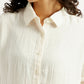 Women's Solid Relaxed Fit Shirt - Detail View
