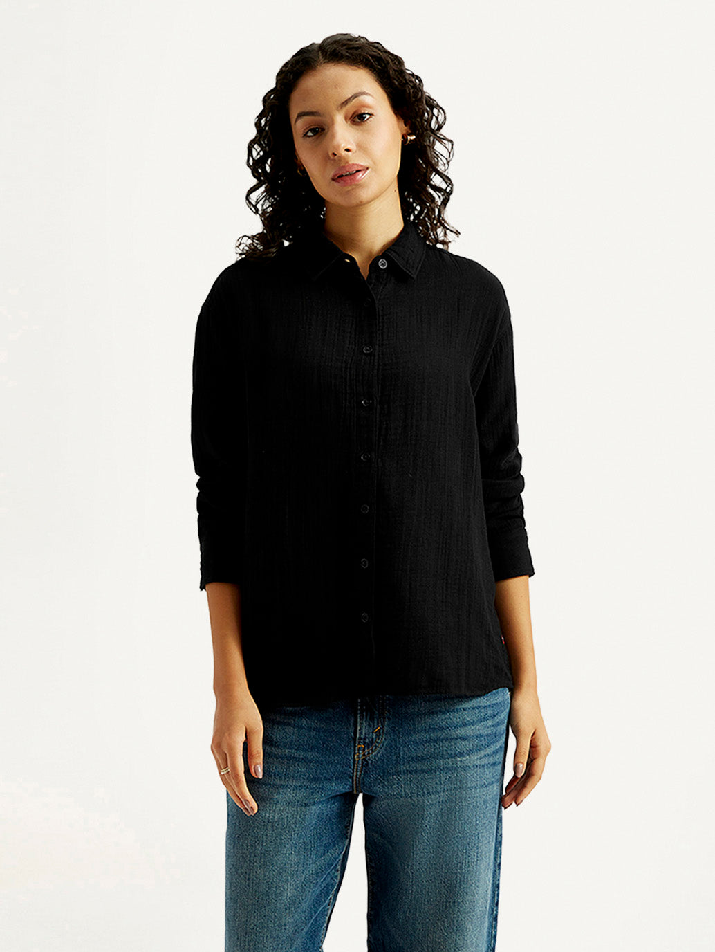 Women's Solid Slim Fit Shirt - Front View