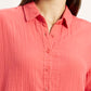 Women's Textured Coral Relaxed Fit Shirt - Detail View