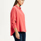Women's Textured Coral Relaxed Fit Shirt - Side View