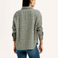 Women's Checkered Green Relaxed Fit Shirt - Back View