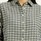 Women's Checkered Green Relaxed Fit Shirt - Detail View