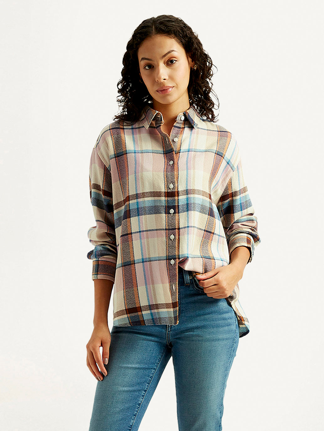 Women's Checkered Slim Fit Shirt - Styleshot View