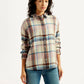 Women's Checkered Slim Fit Shirt - Front View
