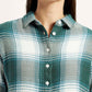 Women's Plaid Green Relaxed Fit Shirt - Detail View