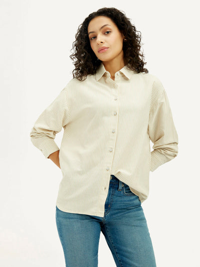 levi's Women's Striped Beige Slim Fit Shirt-picture-41