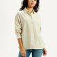 Women's Striped Beige Relaxed Fit Shirt - Styleshot View